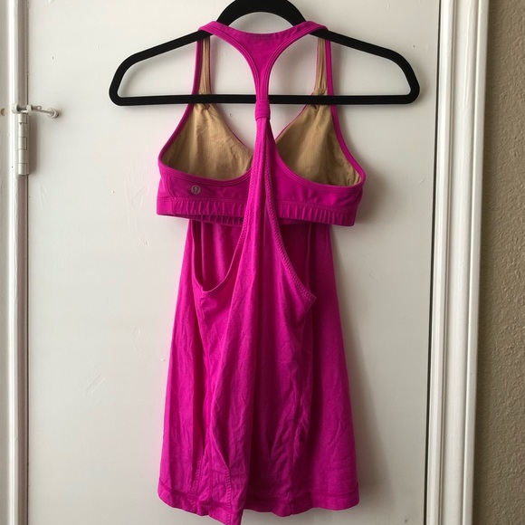 Lululemon Pink tank top bra combo - Picture 2 of 2